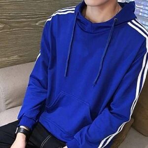 Fleece Fleece Self Pattern Hooded Sweatshirt Fleece-GLR