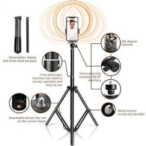 Meraki Wonder 12" inch LED Ring Light with 7 Ft Tripod Stand Combo and Phone Holder-Ssy