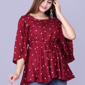 womens Rayon Printed top daily use top partywear top offical top long top festival wear top