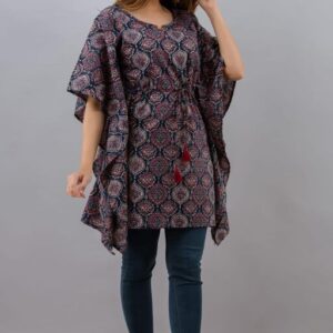 Women's Sanganeri Printed Cotton Kaftan Top