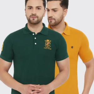 The Million Club Men's Green Polo Neck Tshirt combo