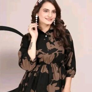 Top & Bottom Sets Top Crepe coord set-MES